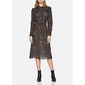 M23 Antik‎ Batik Alina Black Floral Midi Dress